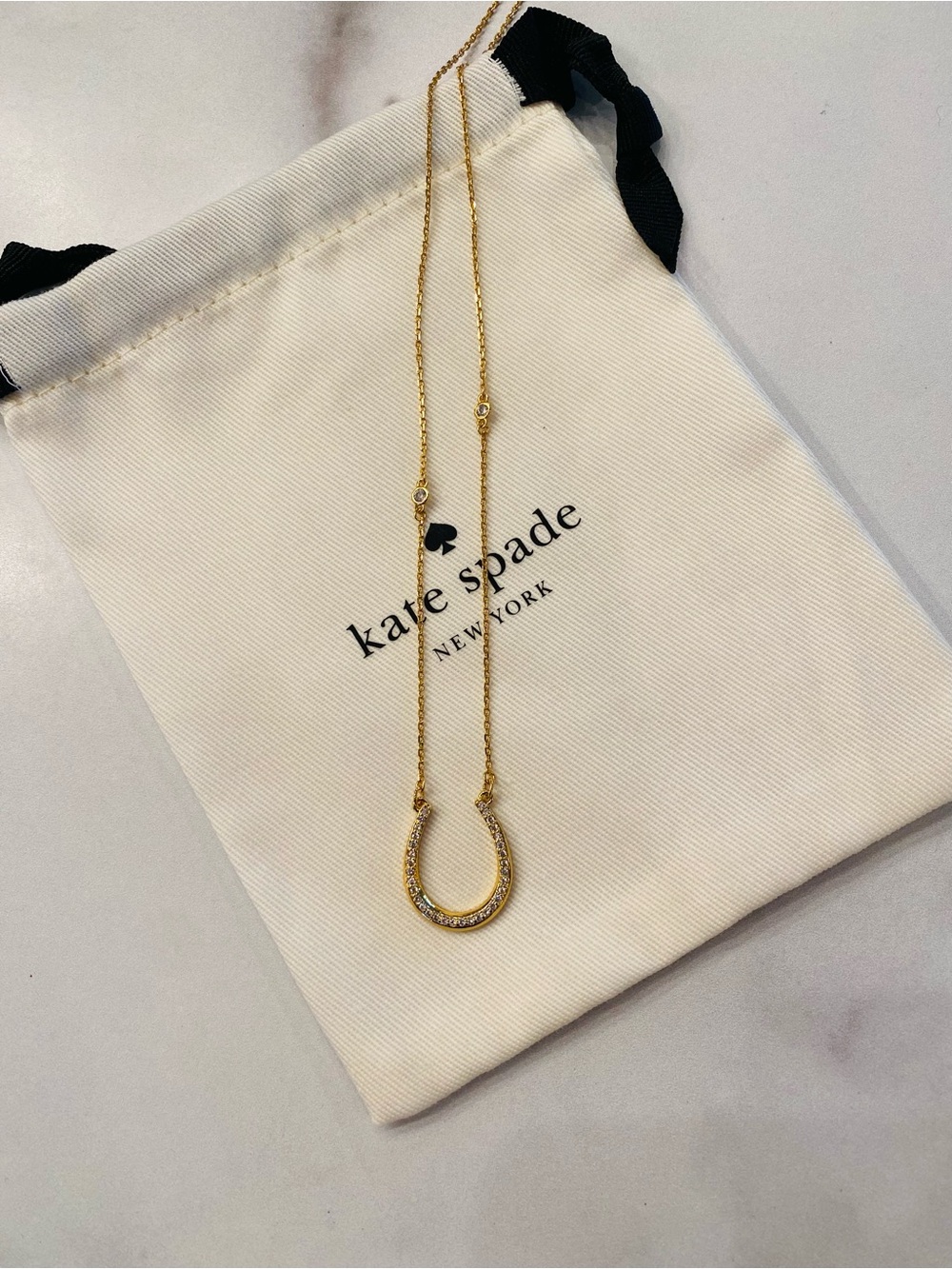 KATE SPADE Gold Horseshoe Wild Ones Necklace
